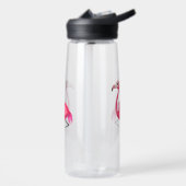 Rosa Flamingo im Cartoon-Stil Trinkflasche (Links)