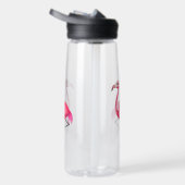 Rosa Flamingo im Cartoon-Stil Trinkflasche (Rechts)
