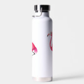 Rosa Flamingo im Cartoon-Stil Trinkflasche (Rechts)