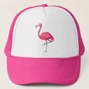 Rosa Flamingo im Cartoon-Stil Truckerkappe
