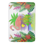 Rosa Flamingo im Paradies Badematte (Vorderseite Vertikal)