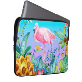 Rosa Flamingo im tropischen Wald Laptopschutzhülle (Vorne Rechts)