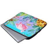 Rosa Flamingo im tropischen Wald Laptopschutzhülle (Vorne Knopf)