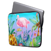 Rosa Flamingo im tropischen Wald Laptopschutzhülle (Vorderseite Links)