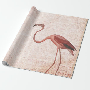 Rosa Flamingo im Vintage-Stil Geschenkpapier