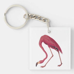 Rosa Flamingo im Vintage-Stil Schlüsselanhänger