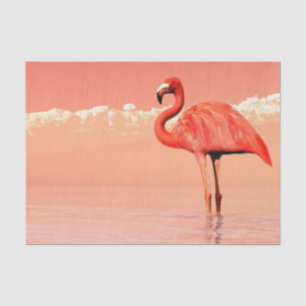 Rosa Flamingo im Wasser - 3D übertragen Seidenpapier