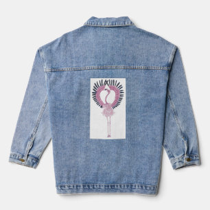 Rosa Flamingo in Ballett-Pose Jeansjacke