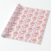 Rosa Flamingo in Blume Muster Party Packung Geschenkpapier (Ungerollt)