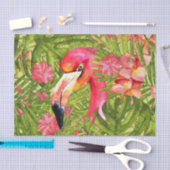 Rosa Flamingo in der Palme und in Monstera Seidenpapier (Handwerk)