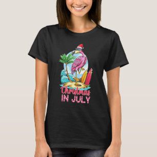 Rosa Flamingo in der Weihnachtsmannmütze Weihnacht T-Shirt