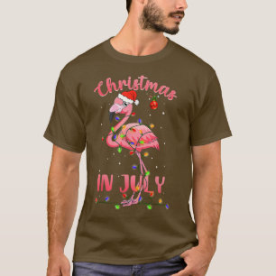 Rosa Flamingo in der Weihnachtsmannmütze Weihnacht T-Shirt