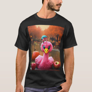 Rosa Flamingo in Dragon Kostüme Bobbing für Äpfel T-Shirt