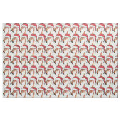 Rosa Flamingo in einer Weihnachtsmannmütze Stoff (Fat Quarter (45,7 x 55,9 cm))