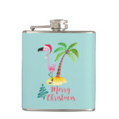 Rosa Flamingo in einer Weihnachtsmannmütze von Pal Flachmann (Vorderseite)