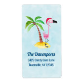 Rosa Flamingo in Roter Weihnachtsmannmütze Weihnac (Vorne)