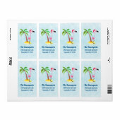 Rosa Flamingo in Roter Weihnachtsmannmütze Weihnac (Vorne)