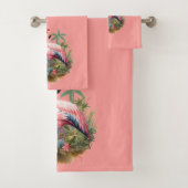 Rosa Flamingo in Tropen Badhandtuch Set (Insitu)