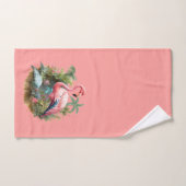 Rosa Flamingo in Tropen Badhandtuch Set (Handtuch)