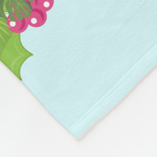 Rosa Flamingo in Weihnachtsmannmütze mit Candy Can Fleecedecke (Ecke)