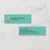 Rosa Flamingo in Weihnachtsmannmütze mit Candy Can Mini Visitenkarte (Vorne/Hinten)