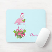 Rosa Flamingo in Weihnachtsmannmütze mit Candy Can Mousepad (Mit Mouse)