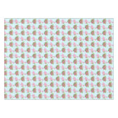 Rosa Flamingo in Weihnachtsmannmütze mit Candy Can Tischdecke (Vorderseite (Horizontal))