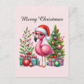 Rosa Flamingo individualisierbar Frohe Weihnachten (Vorderseite)