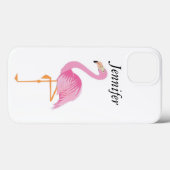 Rosa Flamingo-iPhone-Hülle mit Monogramm Case-Mate iPhone Hülle (Rückseite (Horizontal))