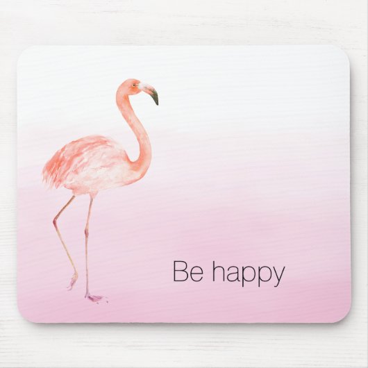 Rosa Flamingo ist glücklich Mousepad (Vorne)