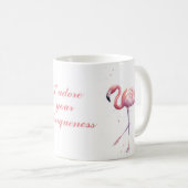 Rosa Flamingo J'adore Cup Kaffeetasse (VorderseiteRechts)
