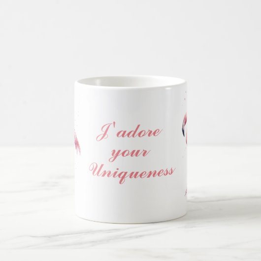 Rosa Flamingo J'adore Cup Kaffeetasse (Mittel)