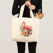 Rosa Flamingo   Jumbo Stoffbeutel (Vorderseite (Produkt))
