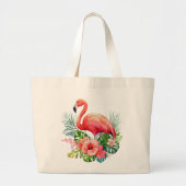 Rosa Flamingo   Jumbo Stoffbeutel (Vorne)