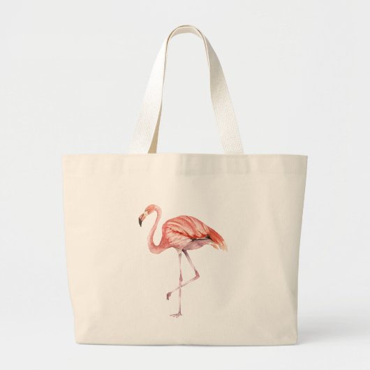 Rosa Flamingo Jumbo Stoffbeutel (Vorne)