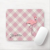 Rosa Flamingo-karierte Mausunterlage Mousepad (Mit Mouse)