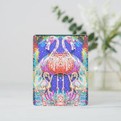 Rosa Flamingo-Karte Feiertagskarte (Stehend Vorderseite)