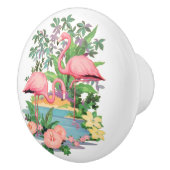 Rosa Flamingo-Keramik-Fach oder Kabinett-Griff Keramikknauf (Rechts)