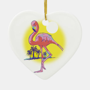 Rosa Flamingo Keramik Ornament