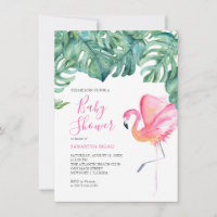Rosa Flamingo Kinderdusche Einladungen