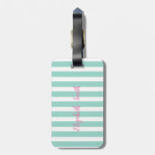 Rosa Flamingo, kleine weiße Streifen, kleine Prinz Gepäckanhänger (Rückseite vertikal)