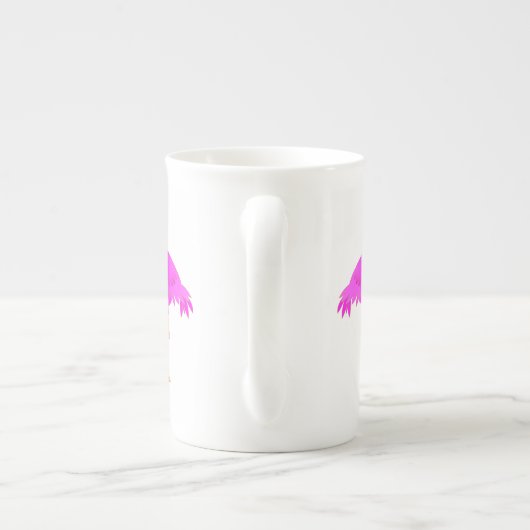 Rosa Flamingo-Knochen-China Tasse mit benutzerdefi (Rückseite)