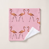 Rosa Flamingo-Kunst auf Badezimmer-Tuch-Set Badhandtuch Set (Waschlappen)