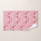 Rosa Flamingo-Kunst auf Badezimmer-Tuch-Set Badhandtuch Set (Handtuch)