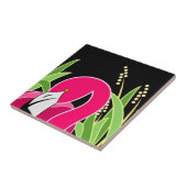 Rosa Flamingo Kunst Fliese (Seite)