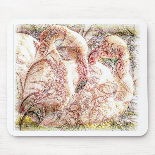 Rosa Flamingo-Kunst Mousepad (Vorne)