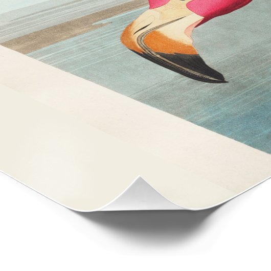 Rosa Flamingo Kunst Poster (Ecke)