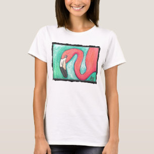 Rosa Flamingo - künstlerischer T - Shirt