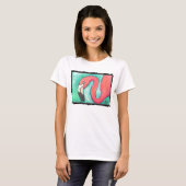 Rosa Flamingo - künstlerischer T - Shirt (Vorne ganz)