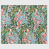 Rosa Flamingo-Lagune-Farbe durch Zahl Geschenkpapier (Flach)
